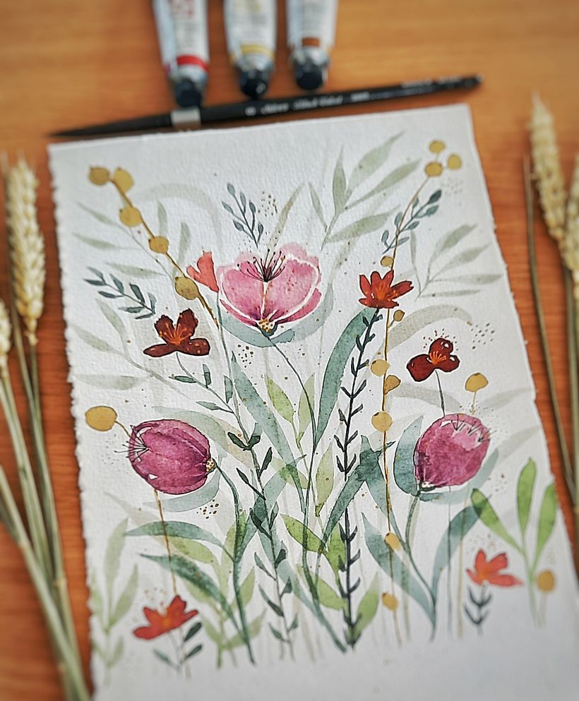 Mon projet du cours : Création d’une composition florale à l’aquarelle 2