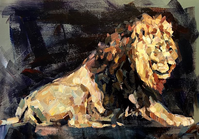 Lion, acrylic on canvas