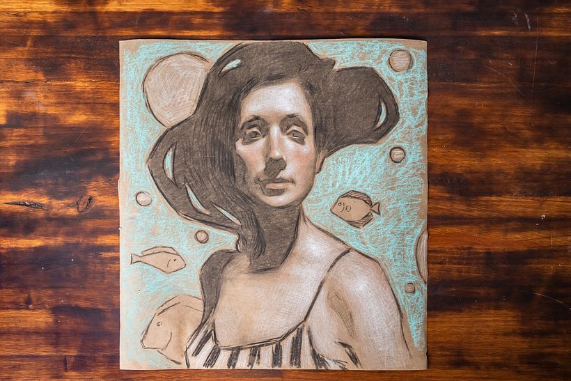 El dibujo de la pintura. Siempre trabajo mis proyectos pictóricos diseñando primero el dibujo.