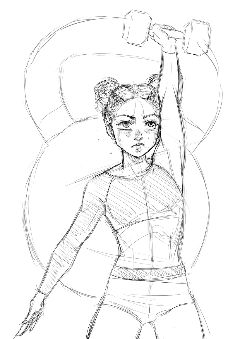 Boceto crossfit girl