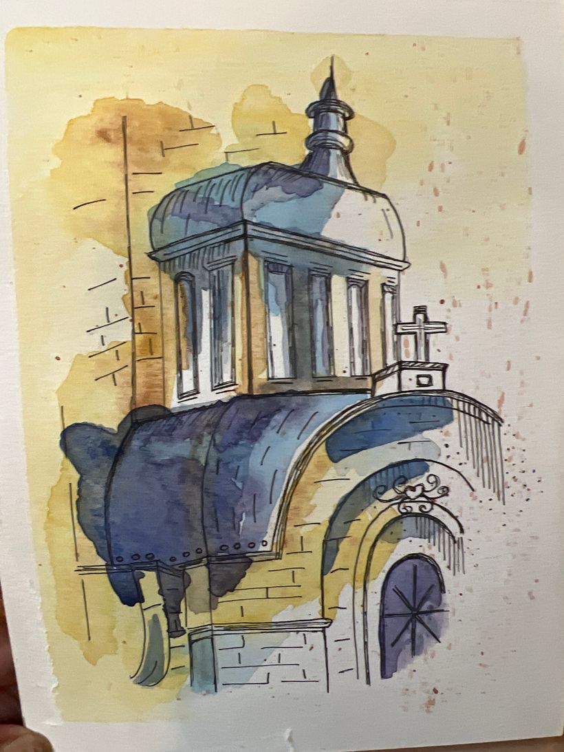 Mi proyecto del curso: Dibujo arquitectónico con acuarela y tinta 1
