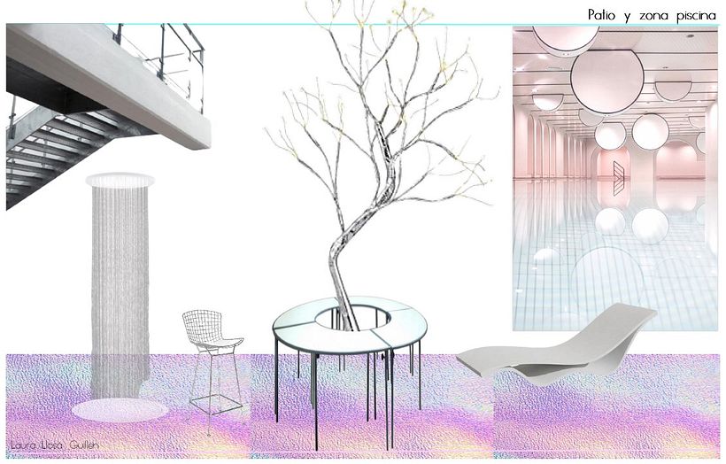 Moodboard patio y piscina