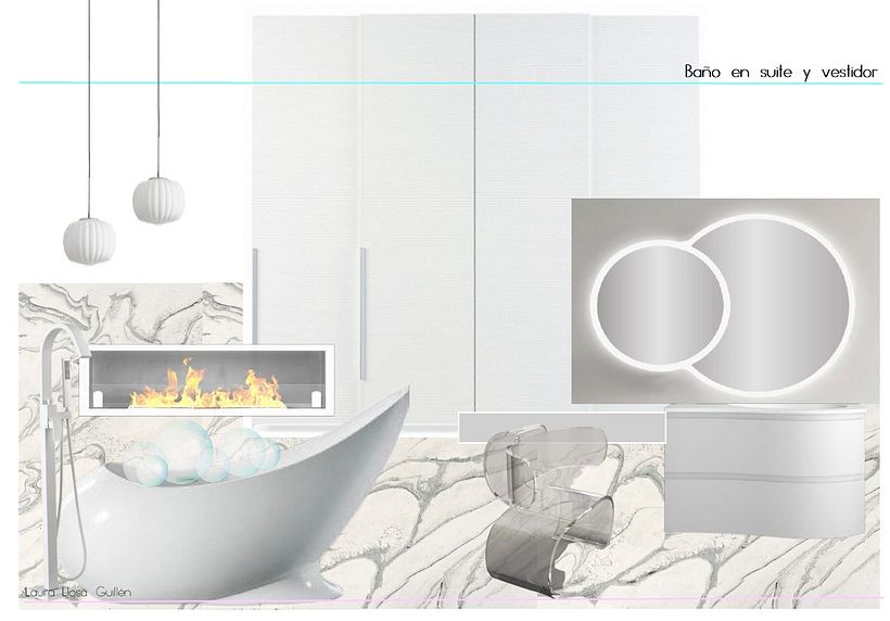 Moodboard baño en suite y vestidor
