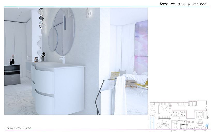 Render baño en suite y vestidor