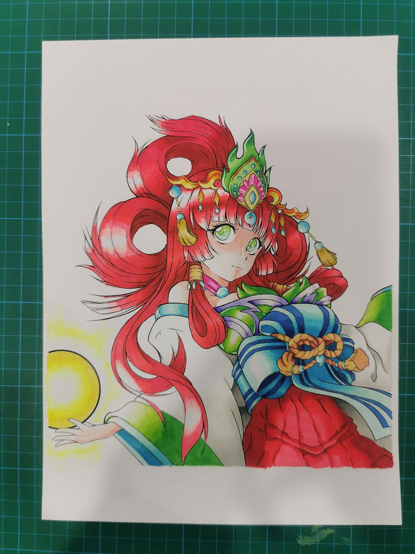 Il mio progetto del corso: Colorazione con pennarelli per disegno manga di @taniidraw 2