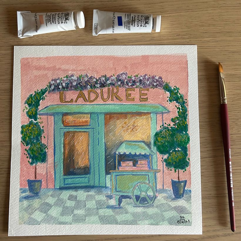 My project for course: Vibrant Urban Illustration with Gouache Paint 4