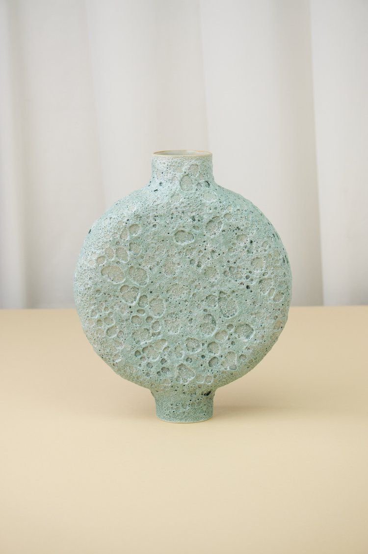 XL Round Vase with Crater glaze
