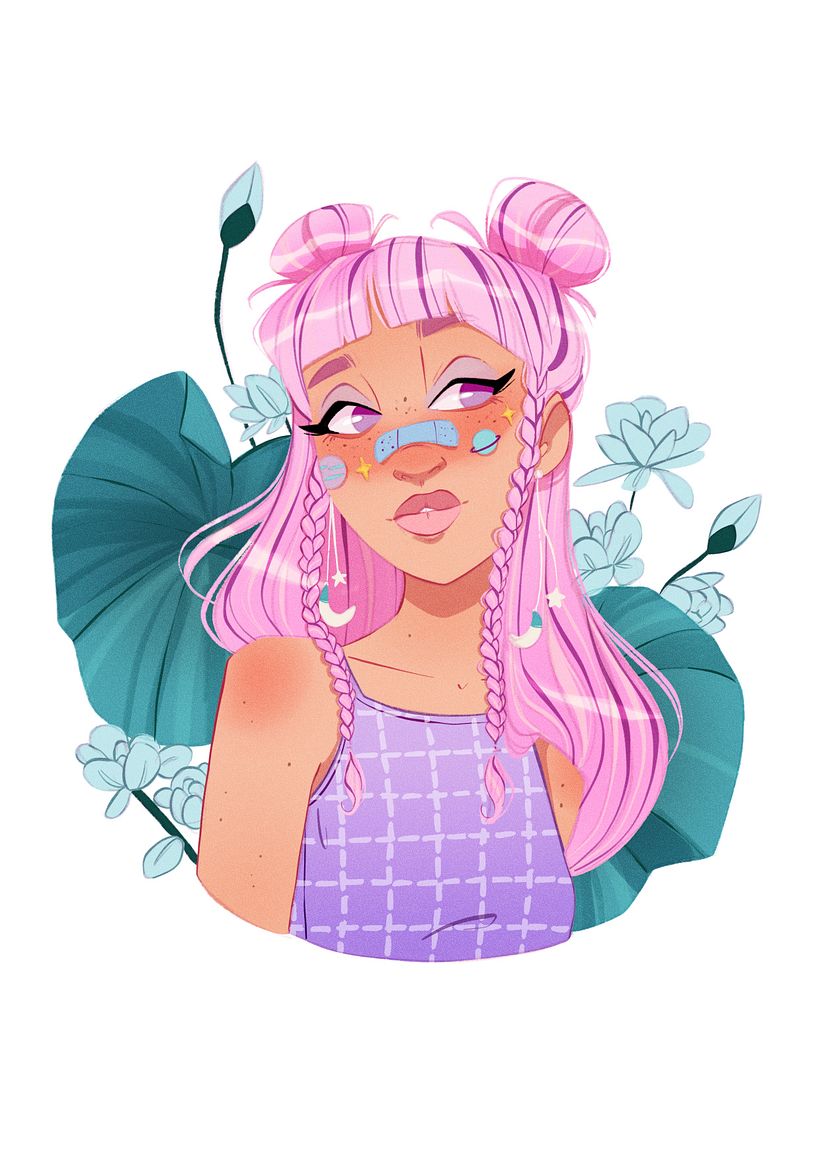 Ilustración con colores, sombras y detalles