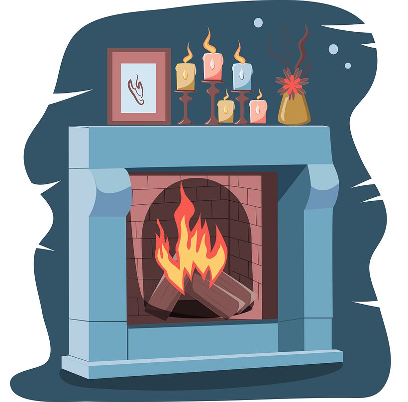 A fireplace
