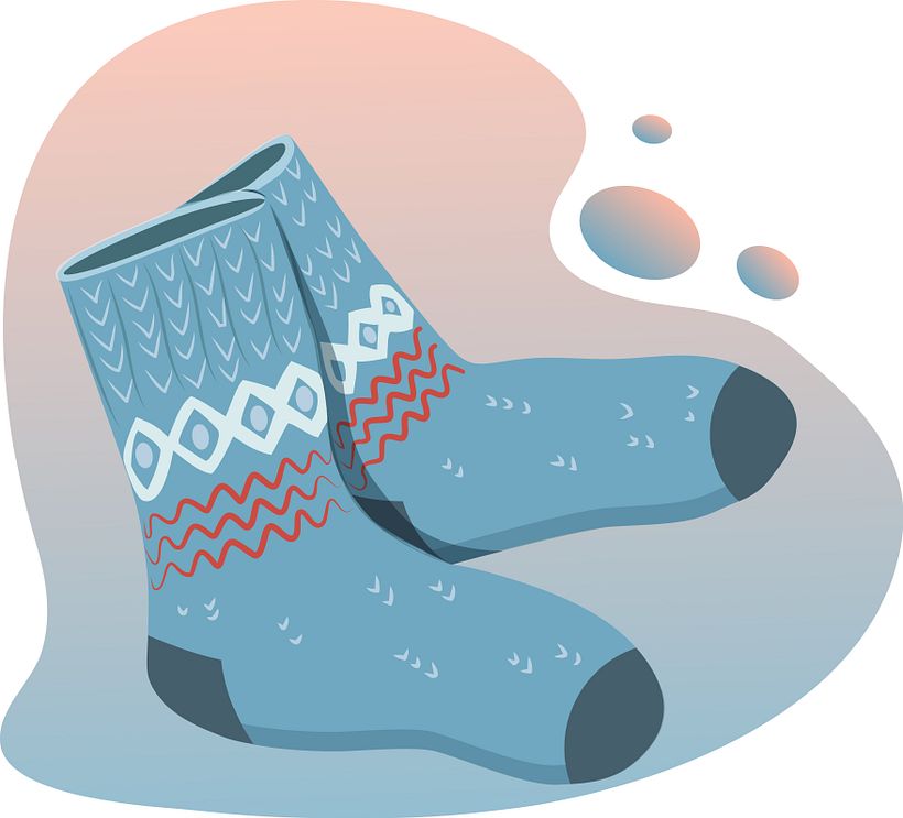 A pair of warm knited socks