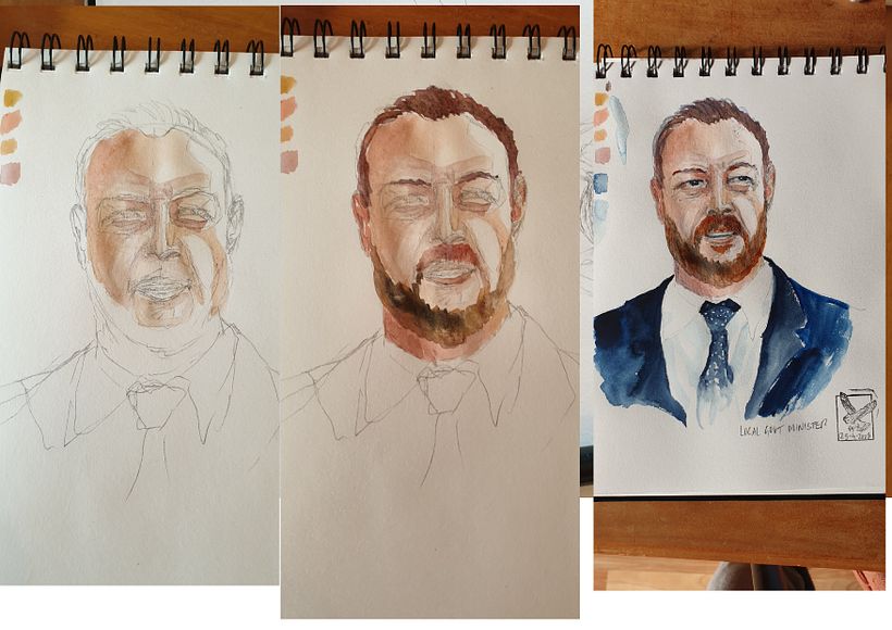 Work in progress photos for the final portrait
