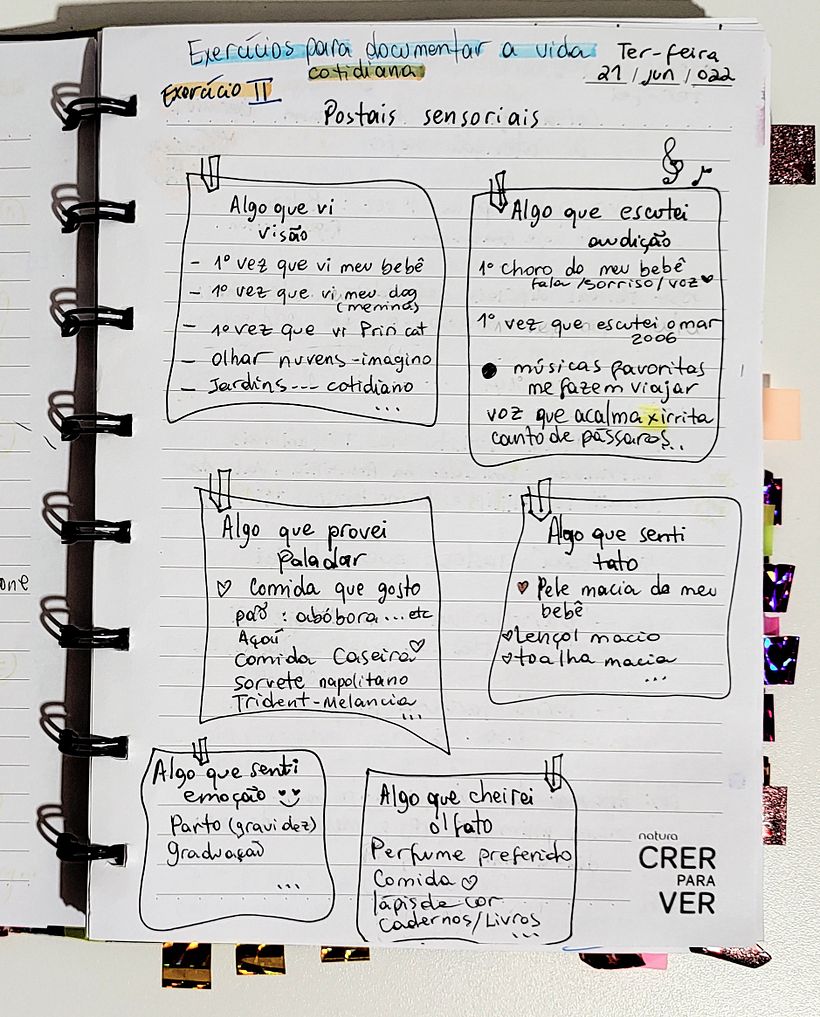 MarArtesOficial - Exercício de escrita para documentar a vida - Postais sensoriais