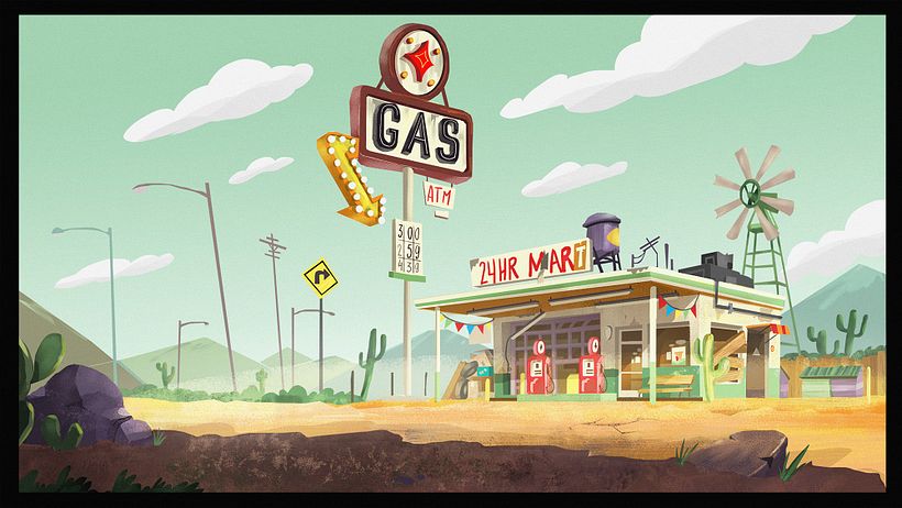 My project for course: Digital Background Painting for Animation - Geleneksel illüstrasyon