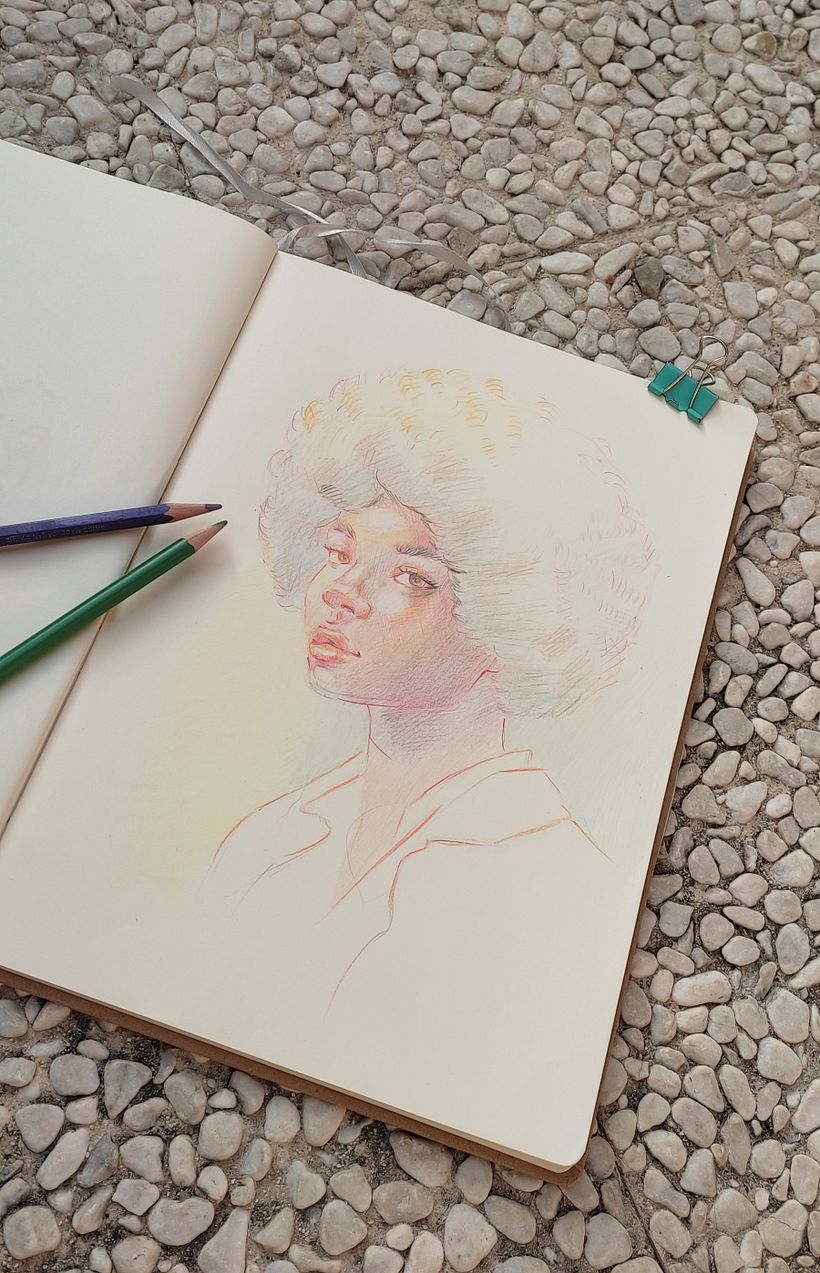 Il mio progetto del corso: Ritratti vivaci con matite colorate 1