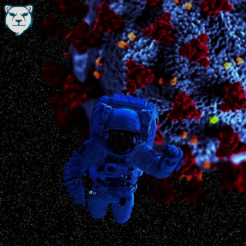 Hice este fotomontaje en el 2020 en el que queria dar a entender que el covid_19 se propaga a tal punto de no poder escapar 