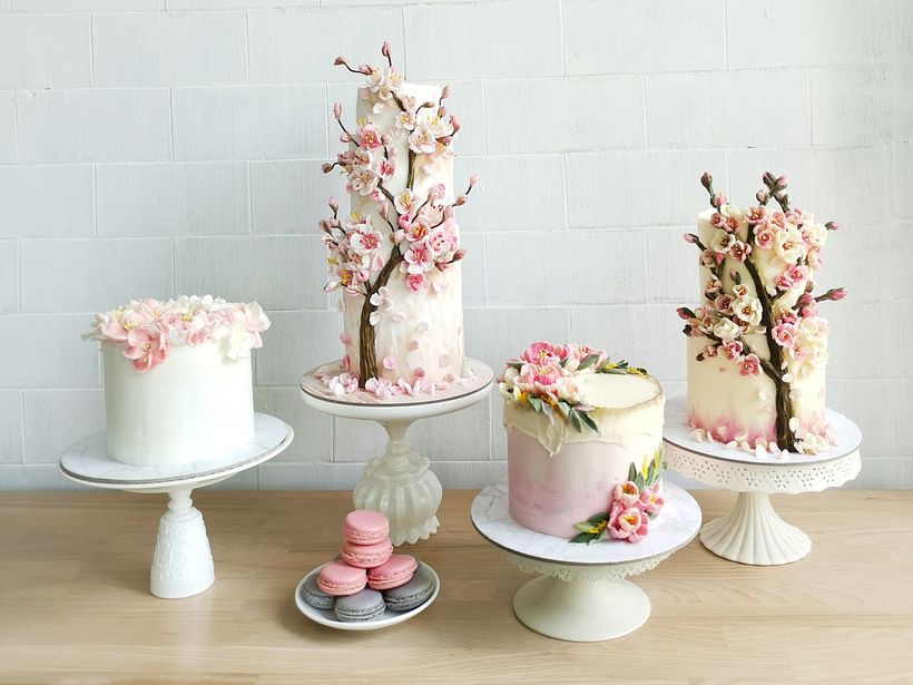 Our tea table and the Sakura tree cakes.