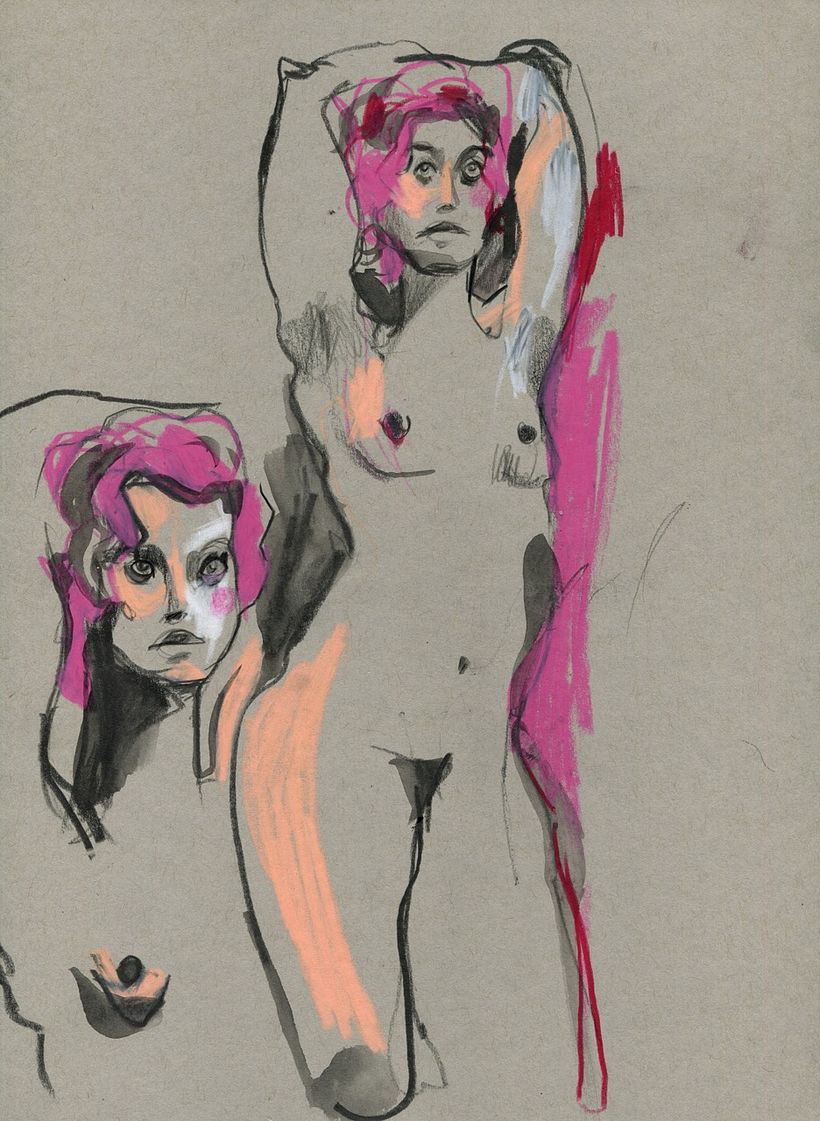 Life drawing sessions. Female figure.  3