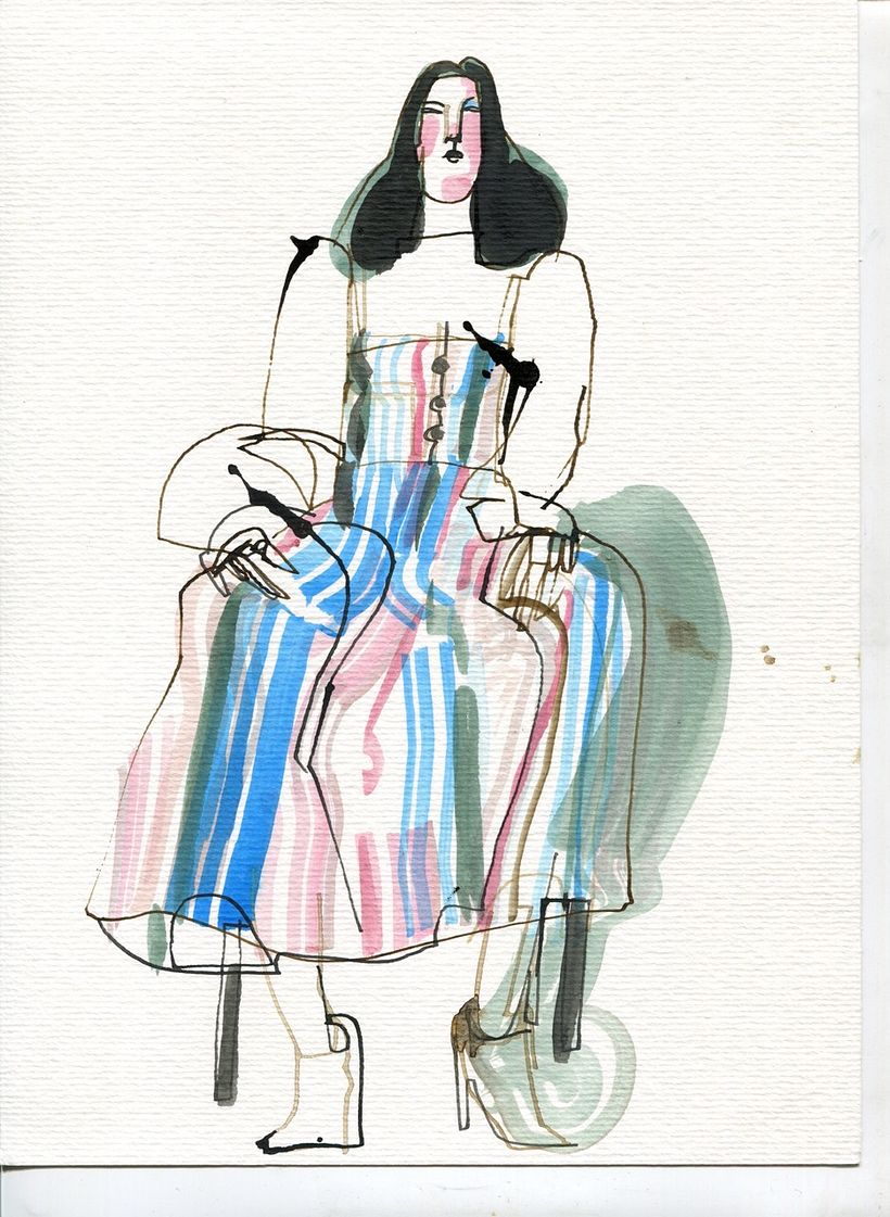 Dibujo en vivo. Interpretación de la figura. Tinta.  4
