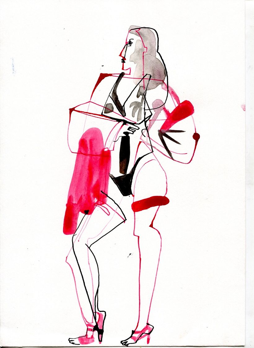 Dibujo en vivo. Interpretación de la figura. Tinta.  11