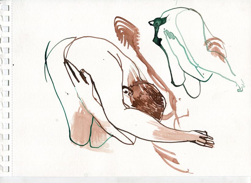 Dibujo en vivo. Interpretación de la figura. Tinta.  16