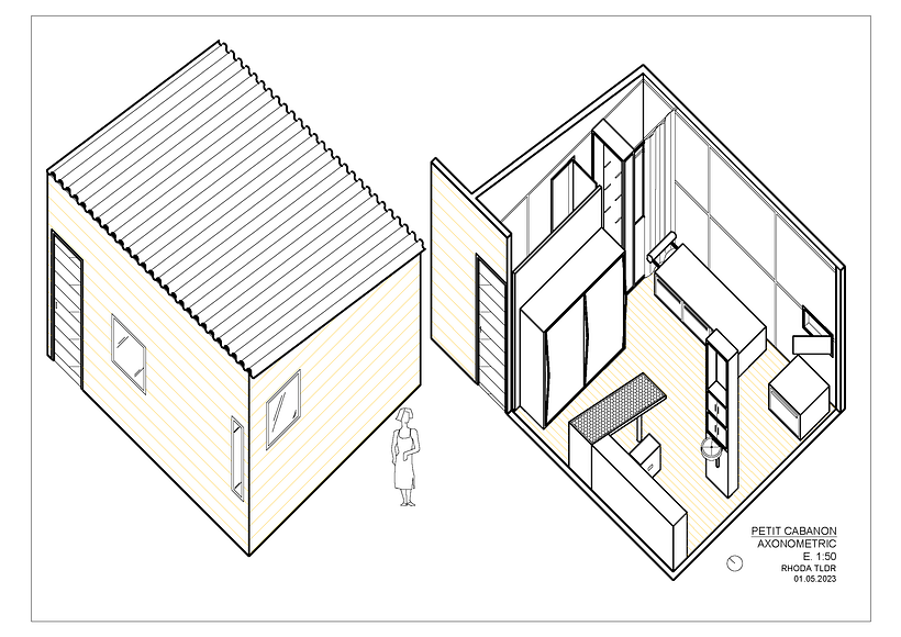 Exterior and Interior Axonometric Views