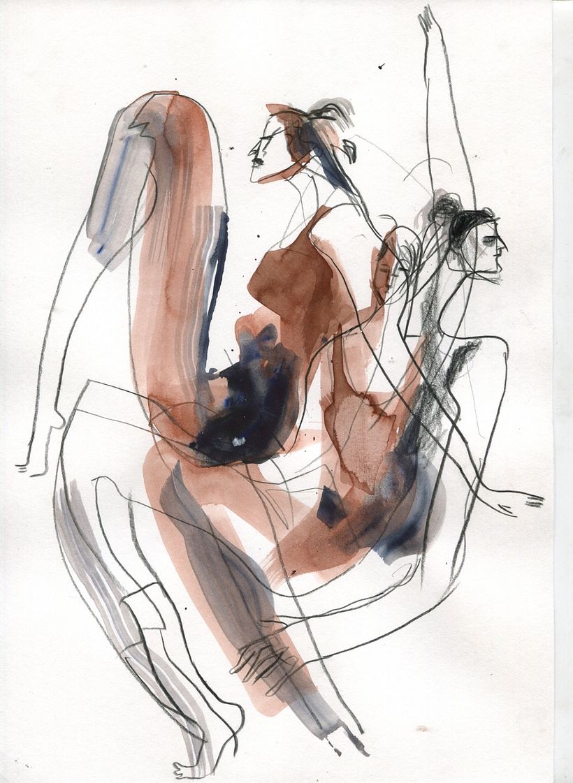 Live drawing. Interpreting the figure. Motion.  10