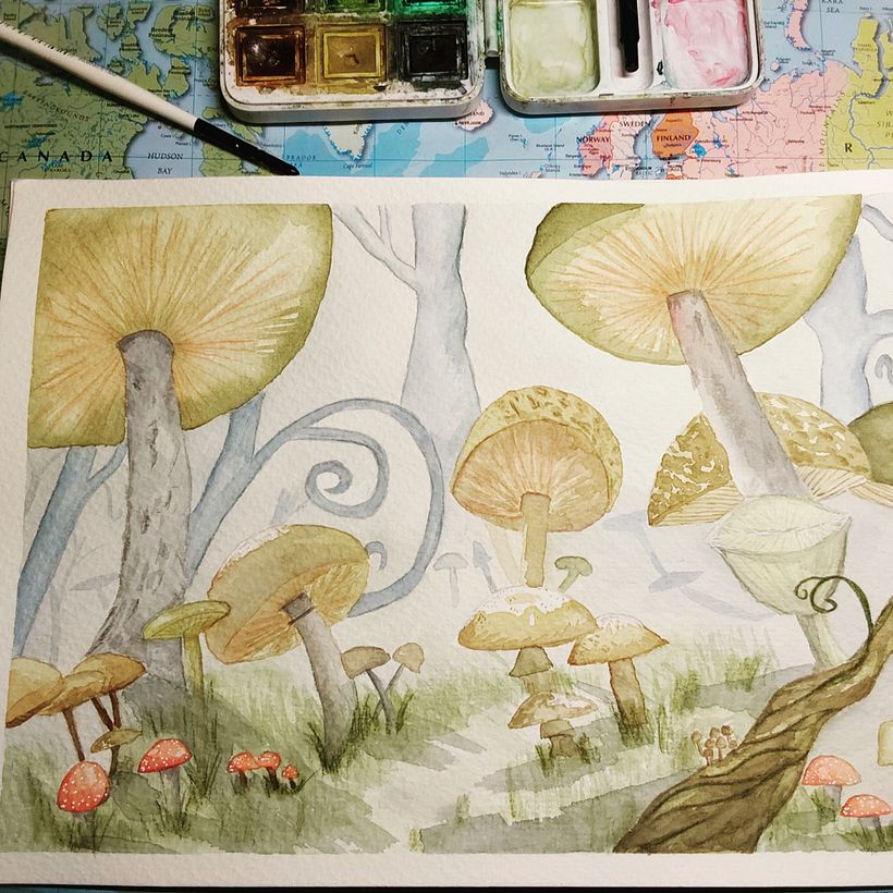 Mi proyecto del curso: Técnicas de acuarela en negativo para ilustración botánica 1