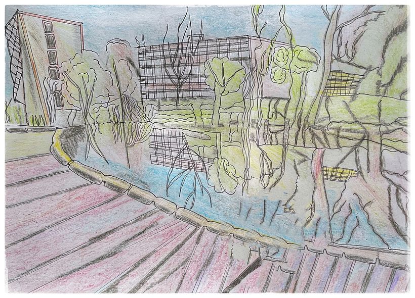 In het park . - Illustration traditionnelle