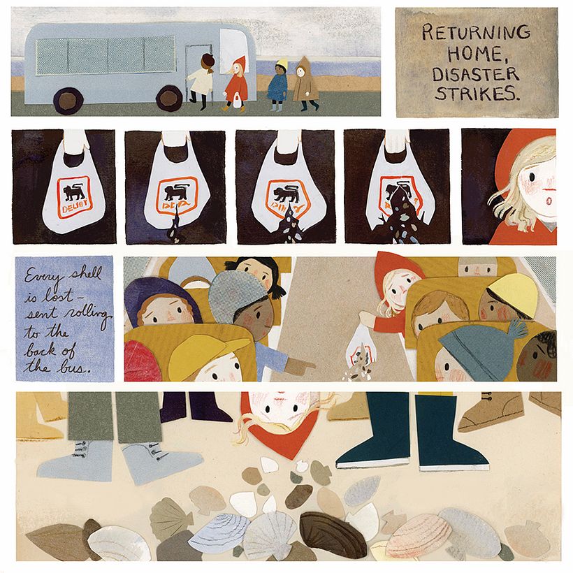 A personal project reflecting on a childhood memory. Created mostly in collage, with some goauche, ink and colored pencil.