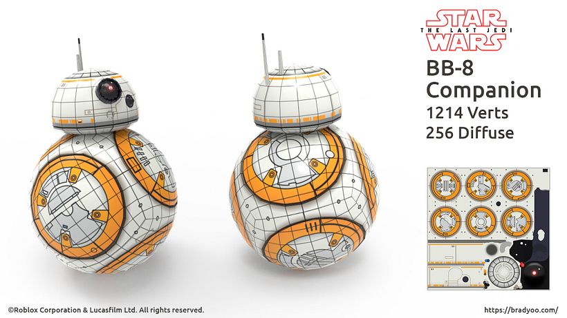 BB8 model and hand painted textures - Roblox & LucasFilm promotional companion