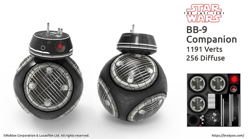 BB9 model and hand painted textures - Roblox & LucasFilm promotional companion