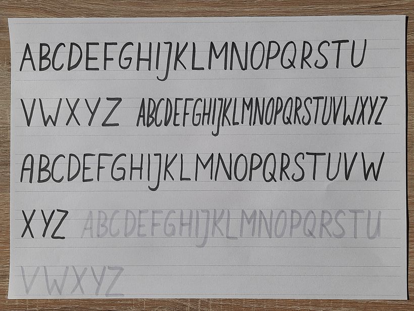 Auch in großen Buchstaben mit dicken Stiften
