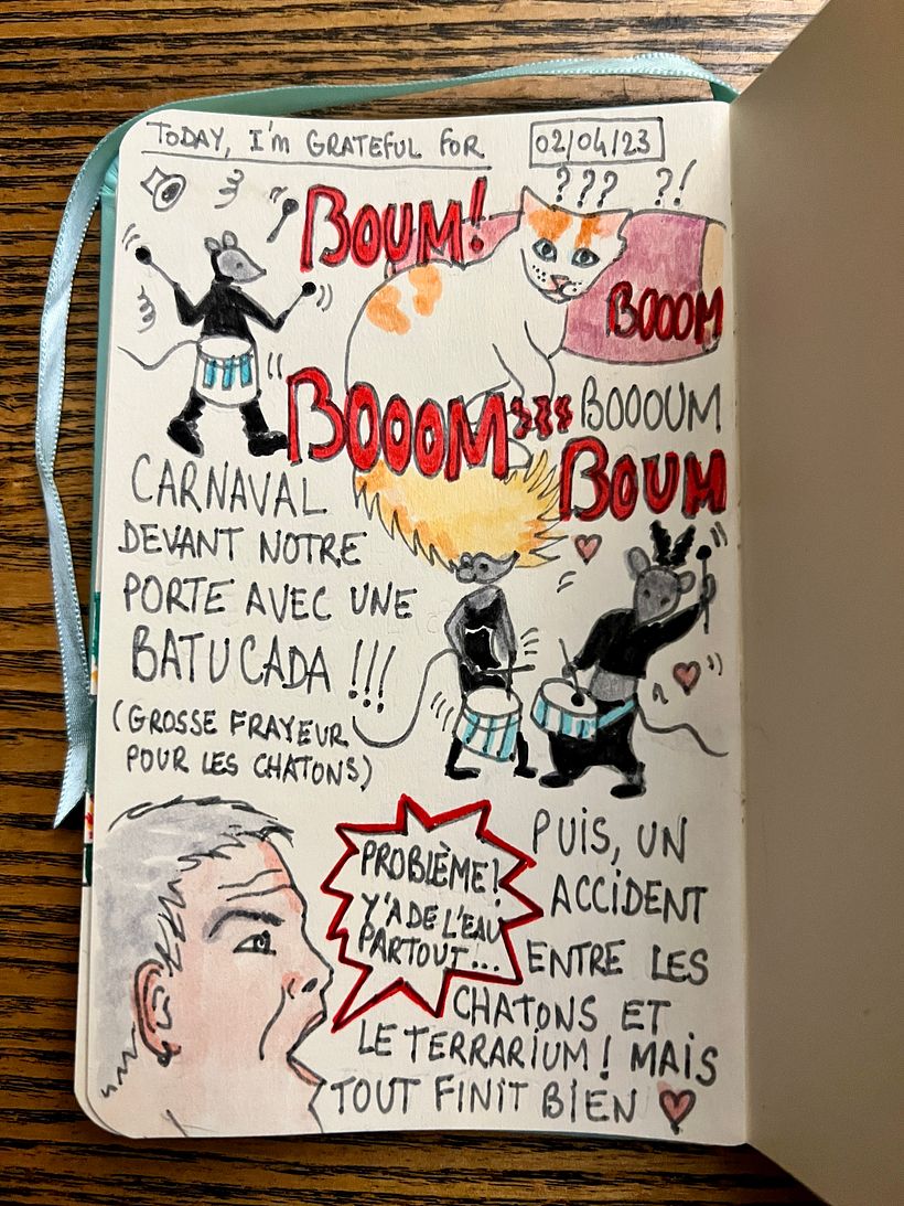 On the 2nd, the house shook with the drums of a Batucada that played right on our doorstep, big fright for the kittens.