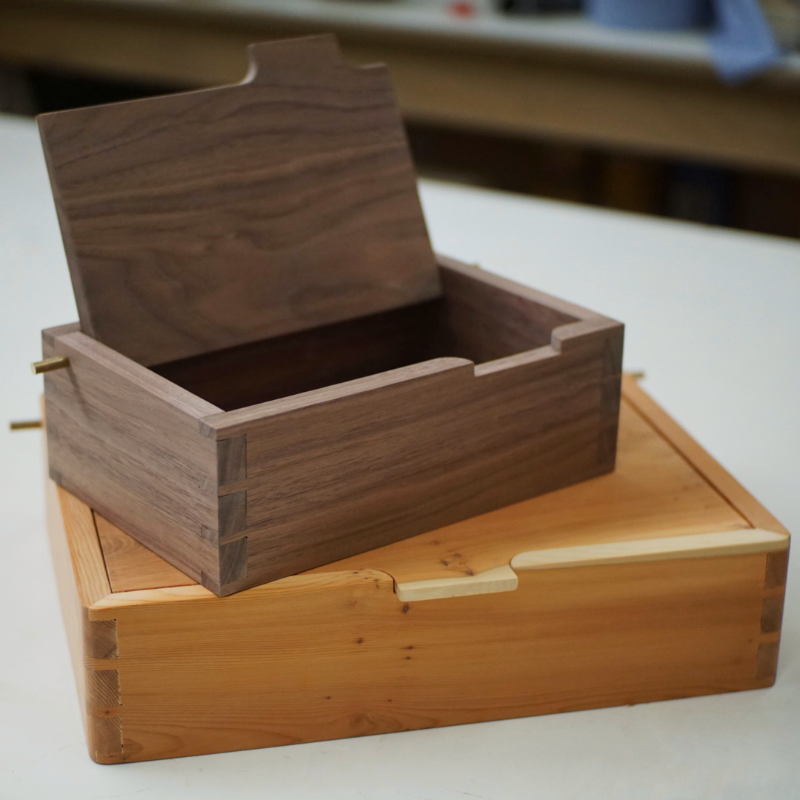 Dovetailed Boxes in Black Walnut and Yew