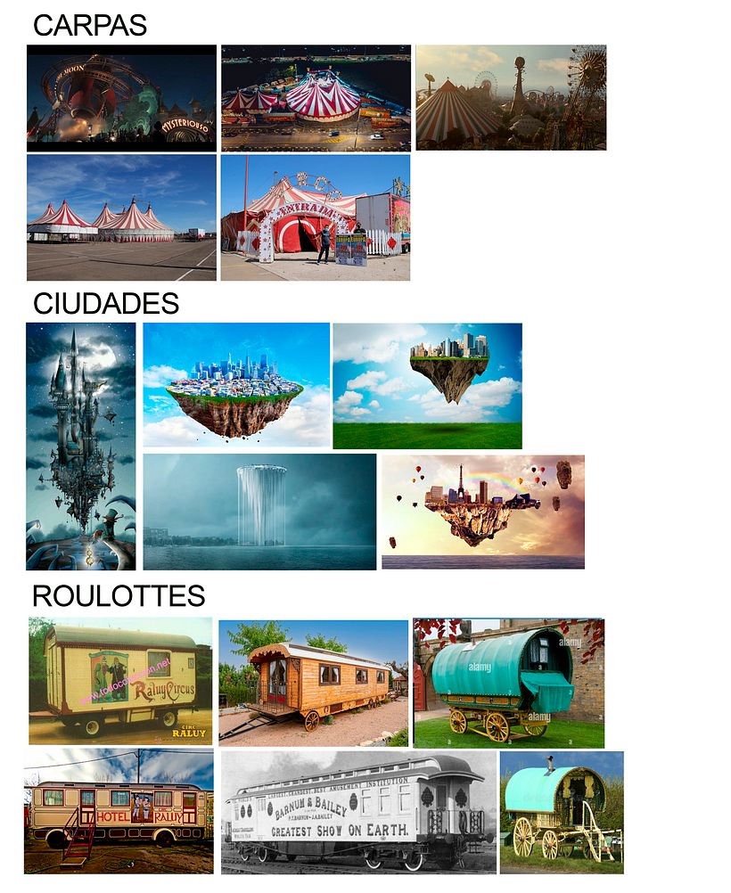 Tren Circo Ciudad: Mi proyecto del curso: Concept art para animación: diseña entornos mágicos - Ilustración tradicional