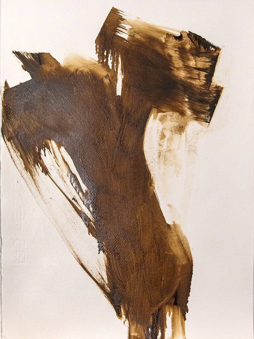 Applico la tinta generale in base allo studio della composizione che ho fatto con l'inchiostro di china