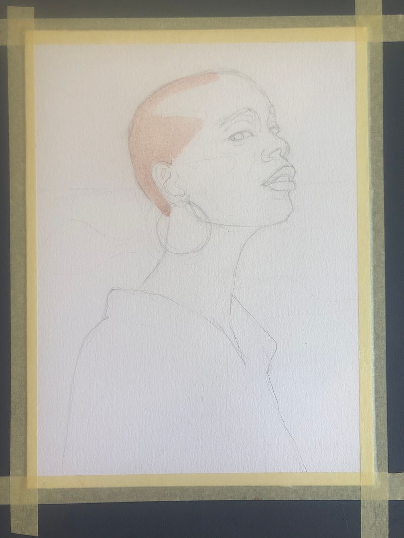 the sketch and first step