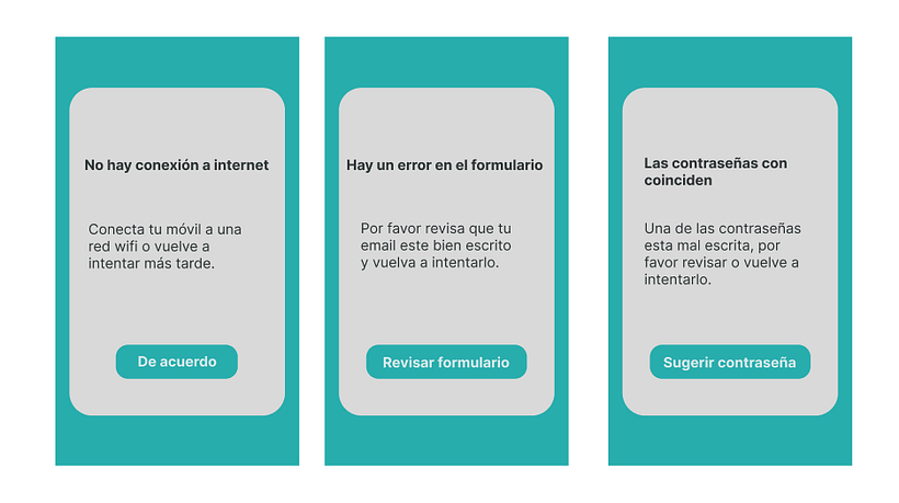 Pantallas de error