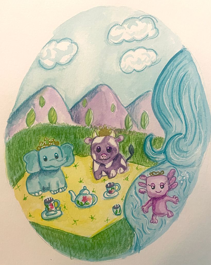 Tiara Tea party watercolor