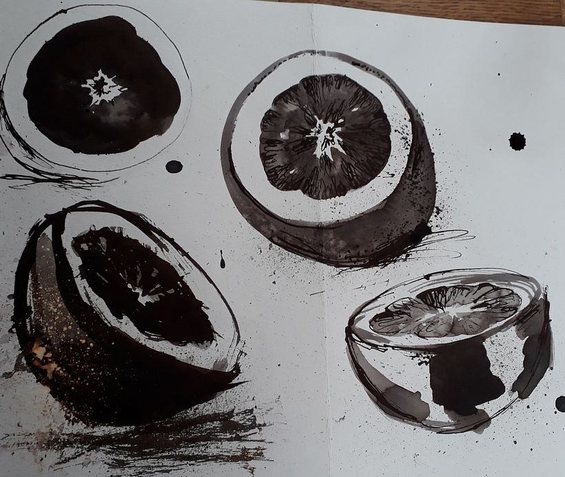 I decided to create one final piece in a similar style to these Quink drawings.