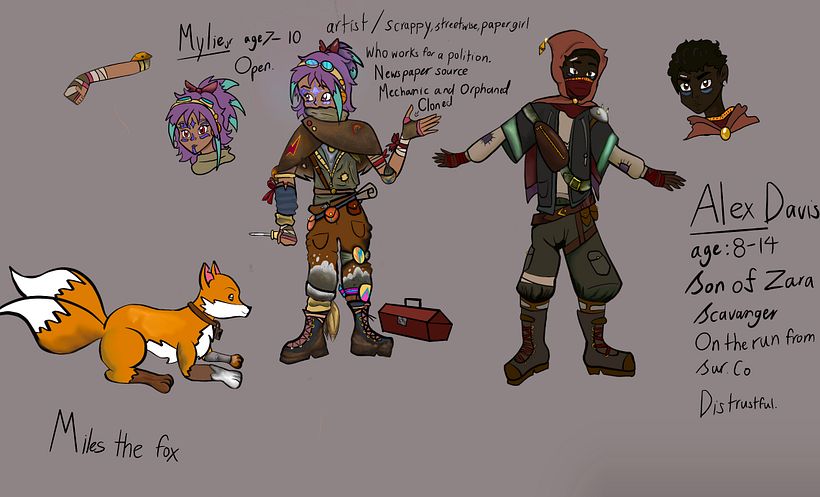 Alex and Mylie’s designs and her fox