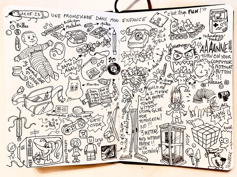 Croquis : une promenade dans mon enfance / Sketches: a walk through my childhood
