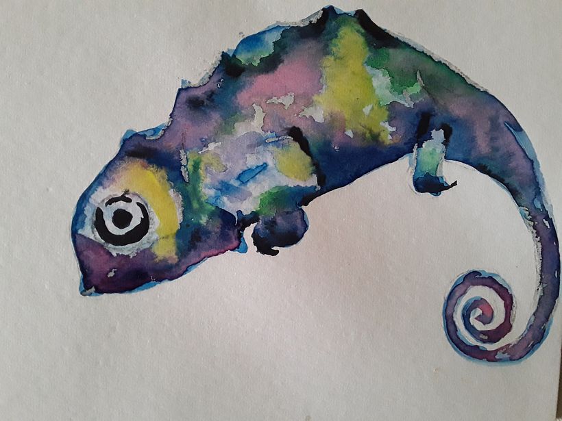 Loved this technique and please with my chameleon. Love the looseness and lack of control