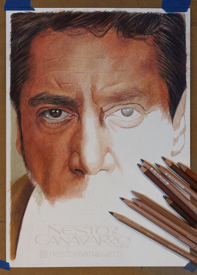 Javier Bardem en lápices de colores 2