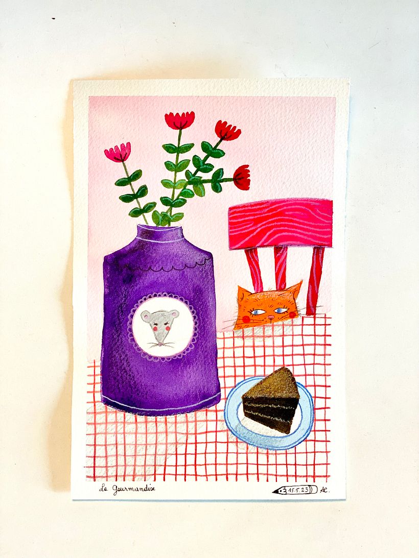 test d'illustration à l'aquarelle et crayons de couleur