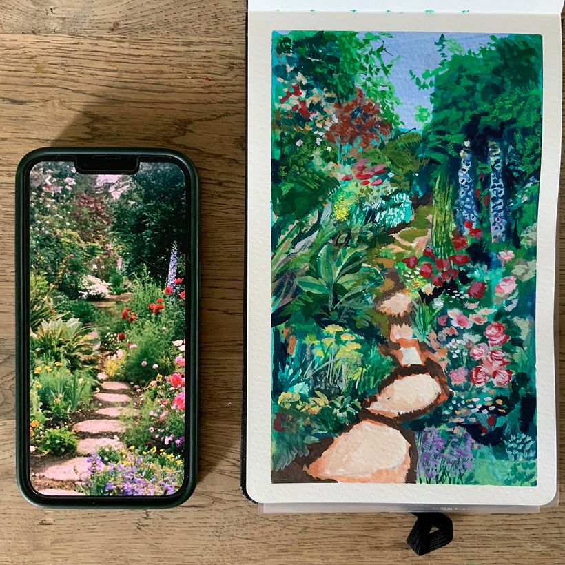 Mijn project van de cursus: Leer landschappen schilderen met gouache 2