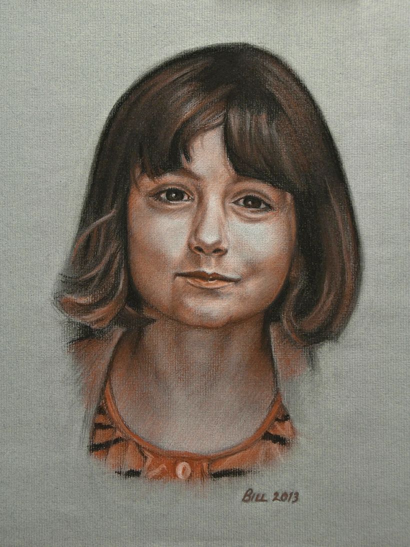 My niece Modesty - pastel and charcoal on paper