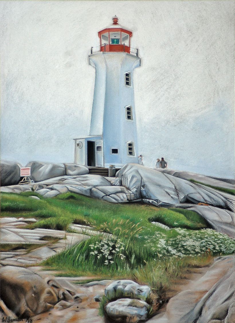 Peggy's Cove lighthouse - pastel on sanded paper (Schmincke Sans Fixe)