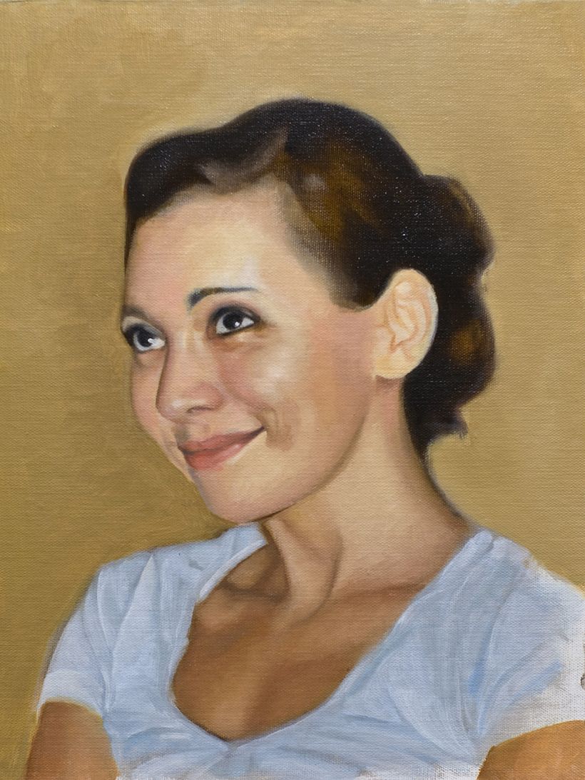My niece Erin - oil on oil-primed linen, mounted on masonite