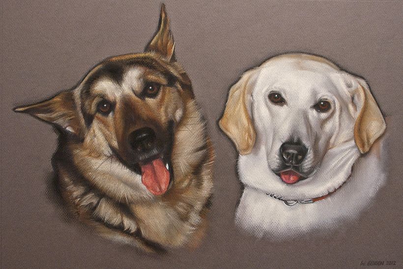 Vanna and Moleigh (commission) - pastel on paper (Canson Mi-Teintes rough side)